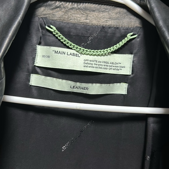 Off white brand leather jacket. Size xxl. Black - Picture 6 of 9
